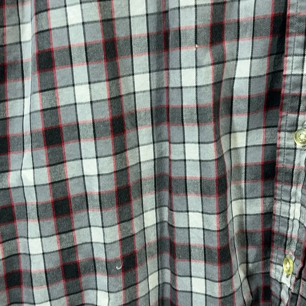 Vintage Polo Jeans Co Ralph Lauren Men's L Red Black Plaid Shirt 90s Flag Patch‎